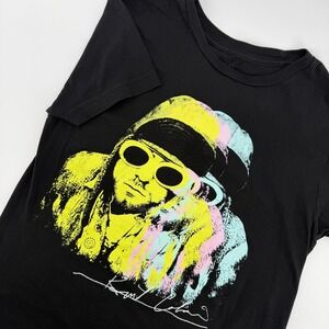 Nirvana Graphic T-Shirt Mens Small Black Kurt Cobain Pop Art Music Band Tee Rock